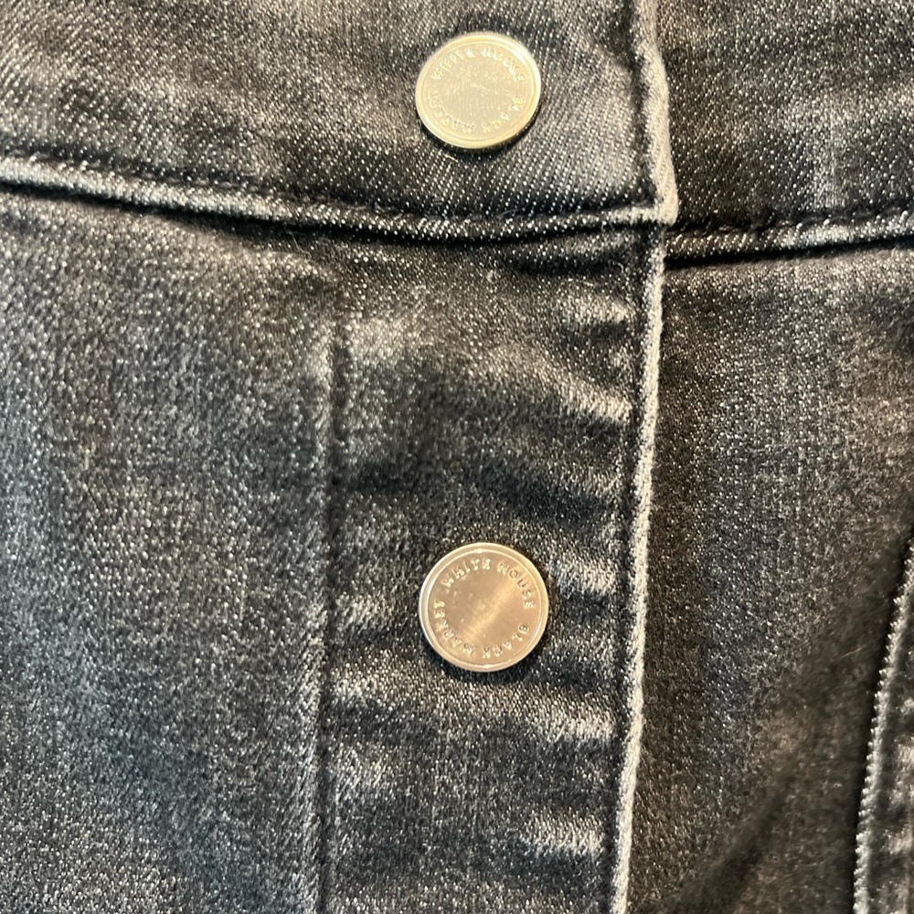 White House Black Market Denim Button-Front Skirt - Picture 2 of 11